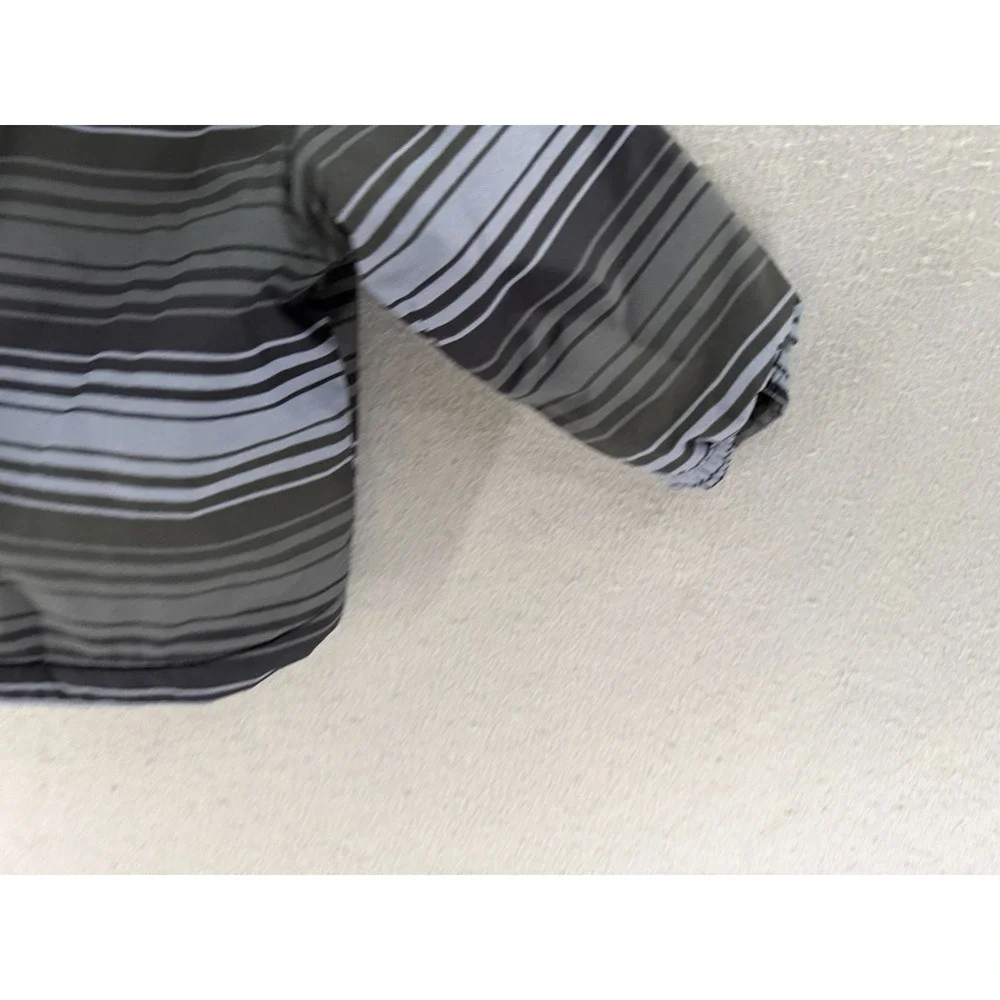 Columbia Jacket Baby Boys‎ 6/12 Months Black Gray Fleece Lined Stripe Hooded